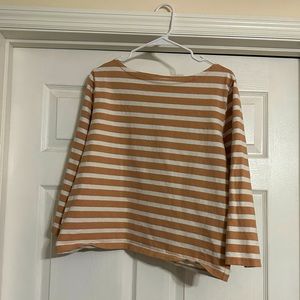 J Crew Stripped Boat Neck Blouse